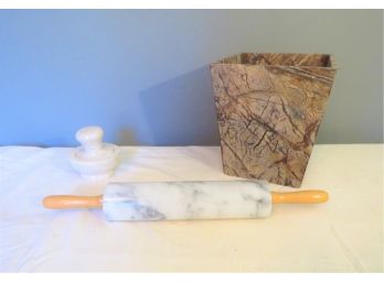 Marble Kitchen Lot Of 3 Items