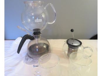 Bodum Siphon Coffee Maker, French Press & Mugs