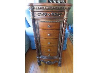 Ornate Carved Jewelry Armoire