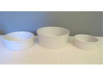 3 White Hall Cookware Casserole Dishes