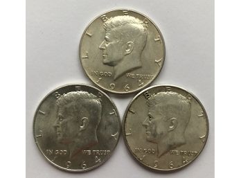 3 1964 Half Dollars