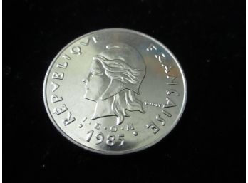 1985 French Polynesia 50 Francs Coin