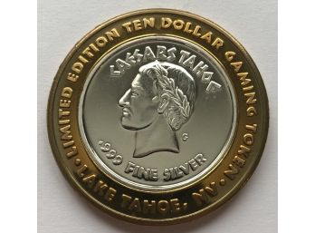 Limited Edition $10 Gaming Coin .999 Fine Silver Caesar's Tahoe