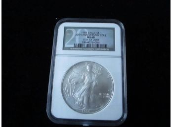 1995 U.S. Silver Eagle $1, 1 Troy Oz., MS 68, 1156 0f 2005