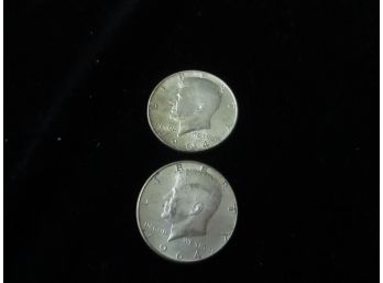 1964 P U.S Kennedy Silver Half Dollars, 2 Coins, Lot 1