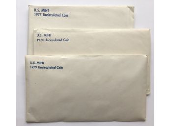 3 US Mint Uncirculated Mint Sets Dated 1977, 1978, 1979