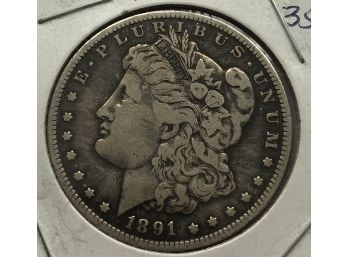 1891 O Morgan Silver Dollar