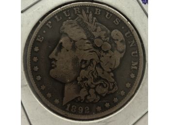 1892 O Morgan Silver Dollar