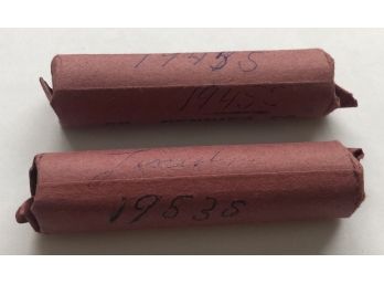 2 Rolls Of Pennies 1945 S And 1953 S