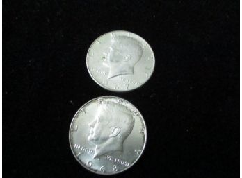 1967 P And 1968 D U.S Kennedy Half Dollars