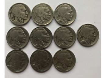 10 Buffalo Nickels (See Description For Dates)