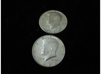 1964 P U.S Kennedy Silver Half Dollars, 2 Coins. Lot 3