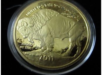 2011 Gold Plated Replica Copy Souvenir Indian Head/buffalo Coin