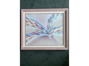 Large Signed Abstract Oil On Canvas With Gorgeous Frame By S. Harrington