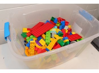 Container Of Duplo Lego Like Building Blocks