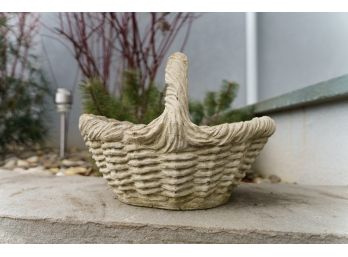 Cast Stone Basket Form Planter Garden Ornament