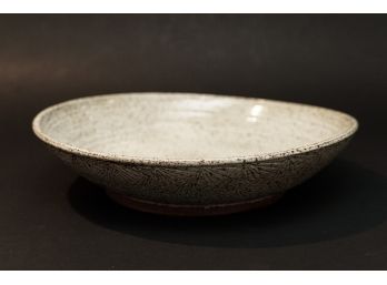 Large Handmade Pottery Bowl With Speckled Glaze