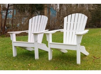 Pair Of Hardwood Adirondack Chairs