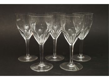 5 French Baccarat Crystal Wine Glasses