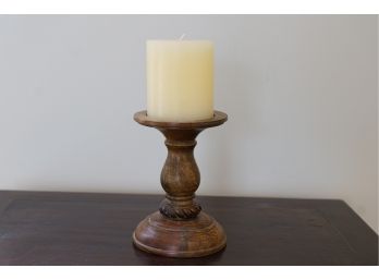 Turned Wooden Candle Holder