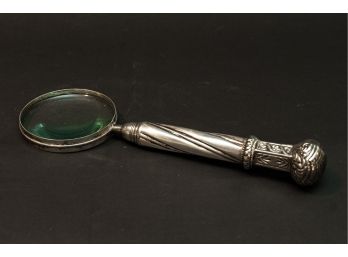 Vintage Silver Plate Magnifying Glass