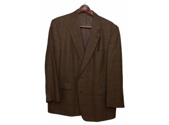 Nordstrom Hart Schaffner & Marx Windowpane Pattern Men's Suit Jacket - Size 46