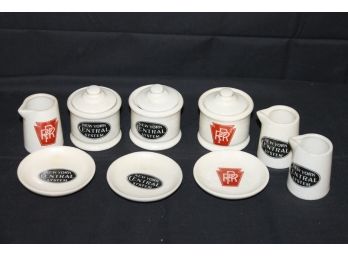 Pennsylvania And Central RAILROAD Train Ceramic Restaurant Ware Coffee Creamer Sugar Dish LOT