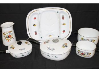 MCM Georges Briard Mid Century Modern Enamel Kitchenware Pot LOT