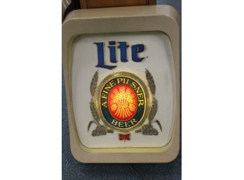 Vintage Miller Light BEER ADVERTISING Lighted Bar Display Sign