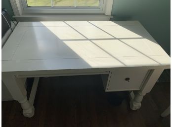 Pottery Barn White Desk With Large Drawer