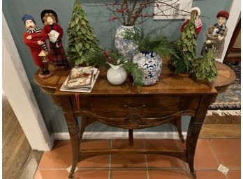 Antique Wooden Half Moon Console Table