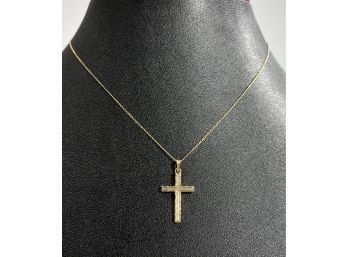 Vintage 14 K Yellow Gold Cross & Necklace