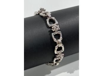 Designer Signed Michael Dawkins Sterling Silver Link Toggle Bracelet