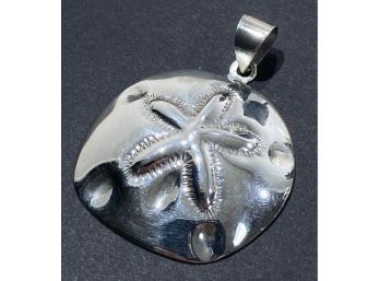 Large Sterling Silver Sand Dollar Pendant