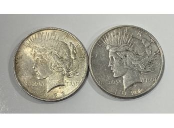 Lot Of 2 Peace Silver Dollars   -  1922 & 1922-S