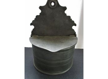 Vintate Pewter Hanging Salt Box