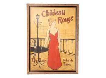 Framed Odile Rousseau Print Of Chateau Rouge Wine Red Dress France