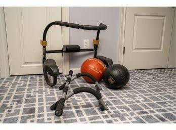 Exercise Gear - Precise Ab Bar, Pull Up Bar, Two Medicine Balls And Teeter EZ Up Gravity Boots