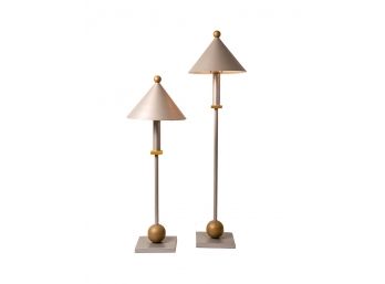 Pair Of Memphis Style Robert Sonneman For George Kovacs Table Lamps