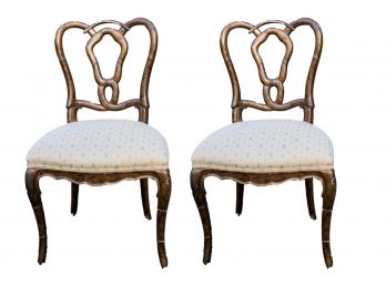 Antique Upholstered Rocco Revival Style Back Chairs With Upholstered Seats (restoration Project)