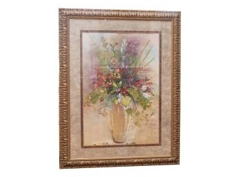 Signed Koury Framed Print Of Flowers