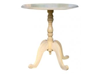 Round Wooden Pedestal Accent Table