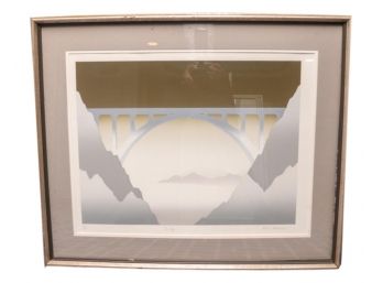 Signed Framed Lithograph Of Bridge