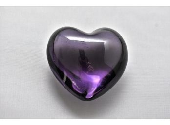 Baccarat Purple Amethyst Puffed Heart Paperweight