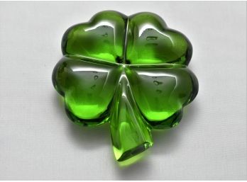 Rare Baccarat Four Leaf Clover Shamrock Paperweight