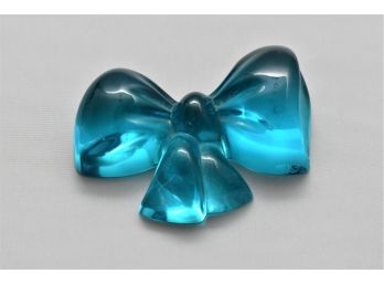 Baccarat Teal Blue Bow Paperweight