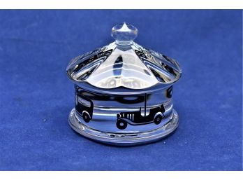 Baccarat Crystal Black Antique Car Carousel Paperweight