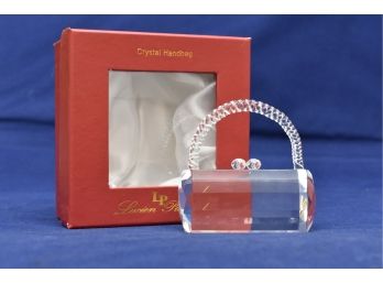 Lucien Piccard Crystal Handbag Paperweight