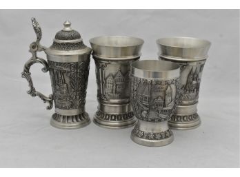 Collection Of Zinc Becker Pewter Pieces