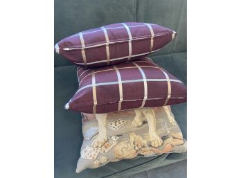 Three Decorative Throw Pillow Lot
